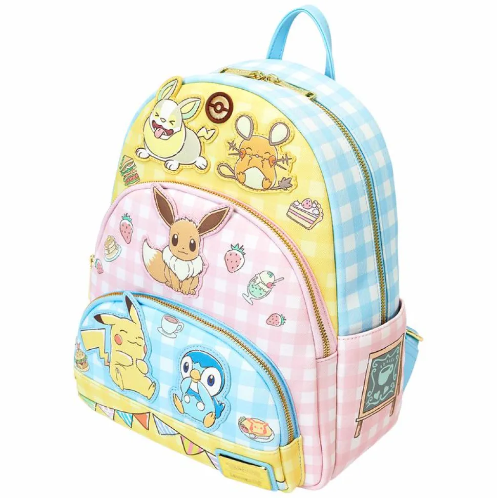 Pokemon - Cafe Triple Pocket 12" Faux Leather Mini Backpack