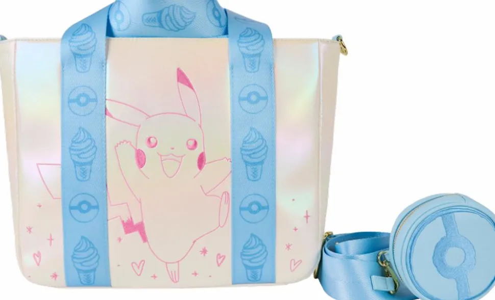 Pokemon - Iridescent Pikachu 10" Faux Leather Tote Bag with Coin Purse