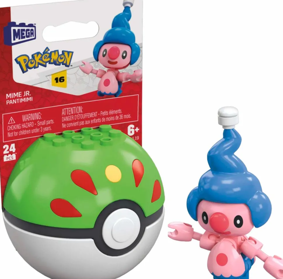Pokemon - Mime Jr. Pokeball Mega Construx Construction Set Mini Figure (24 Pieces)