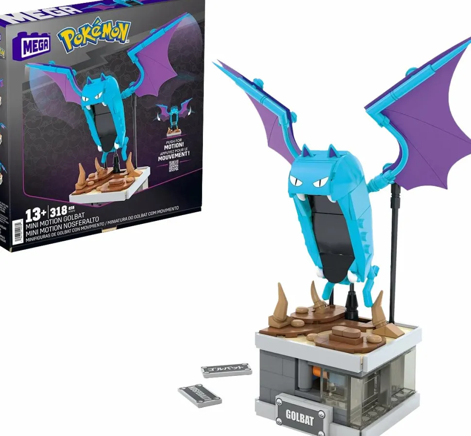 Pokemon - Mini Motion Golbat Mega Construx Building Block Construction Set (318 Pieces)