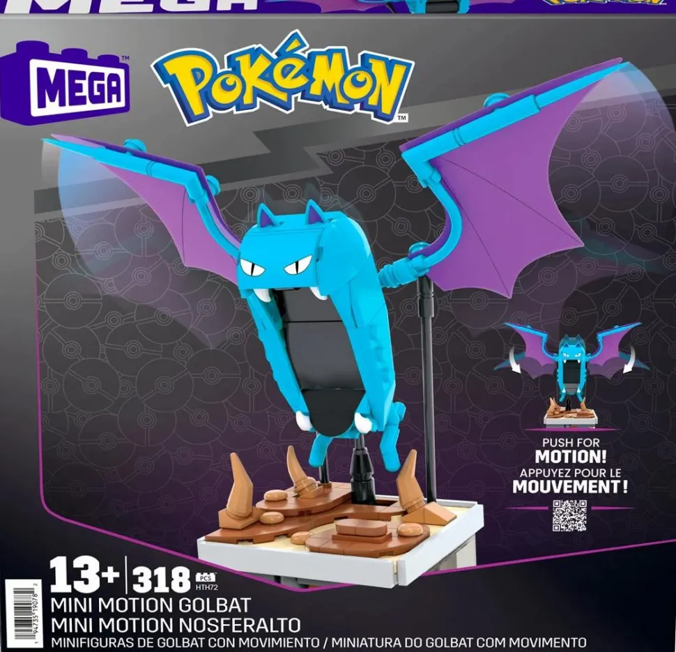 Pokemon - Mini Motion Golbat Mega Construx Building Block Construction Set (318 Pieces)