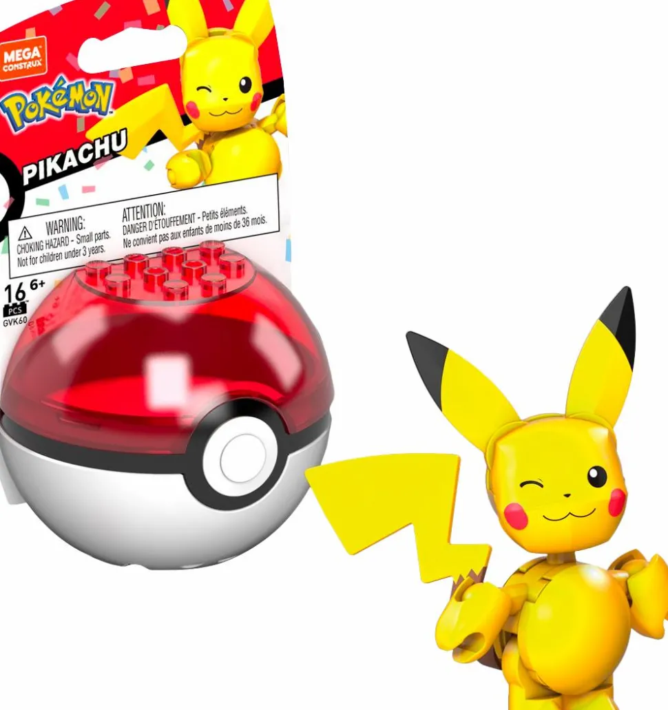 Pokemon - Pikachu 2022 Evergreen Pokeball Mega Construx Construction Set Mini Figure (16 Pieces)