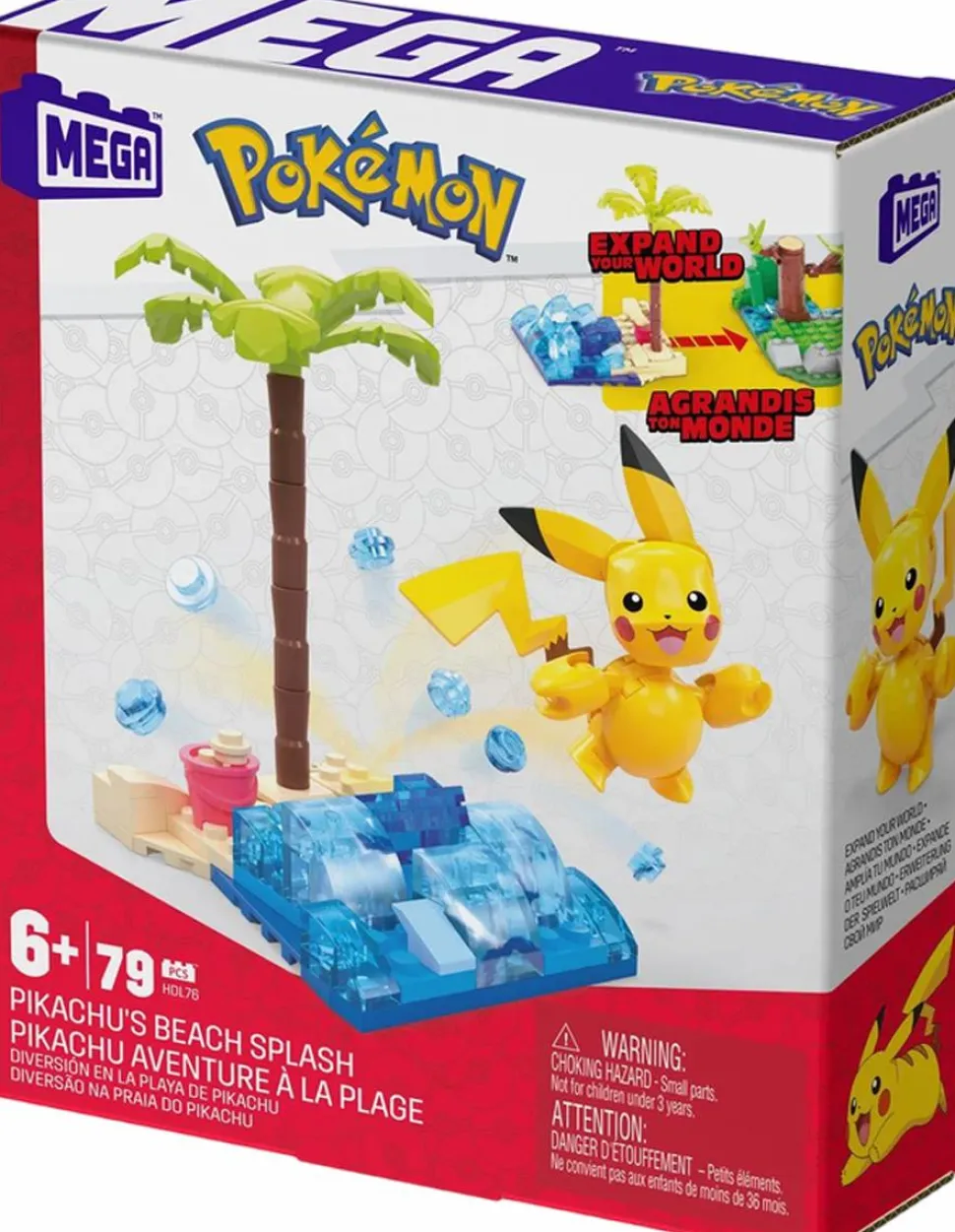 Pokemon - Pikachu's Beach Splash Adventure Builder Mega Construx Construction Set (79 Pieces)