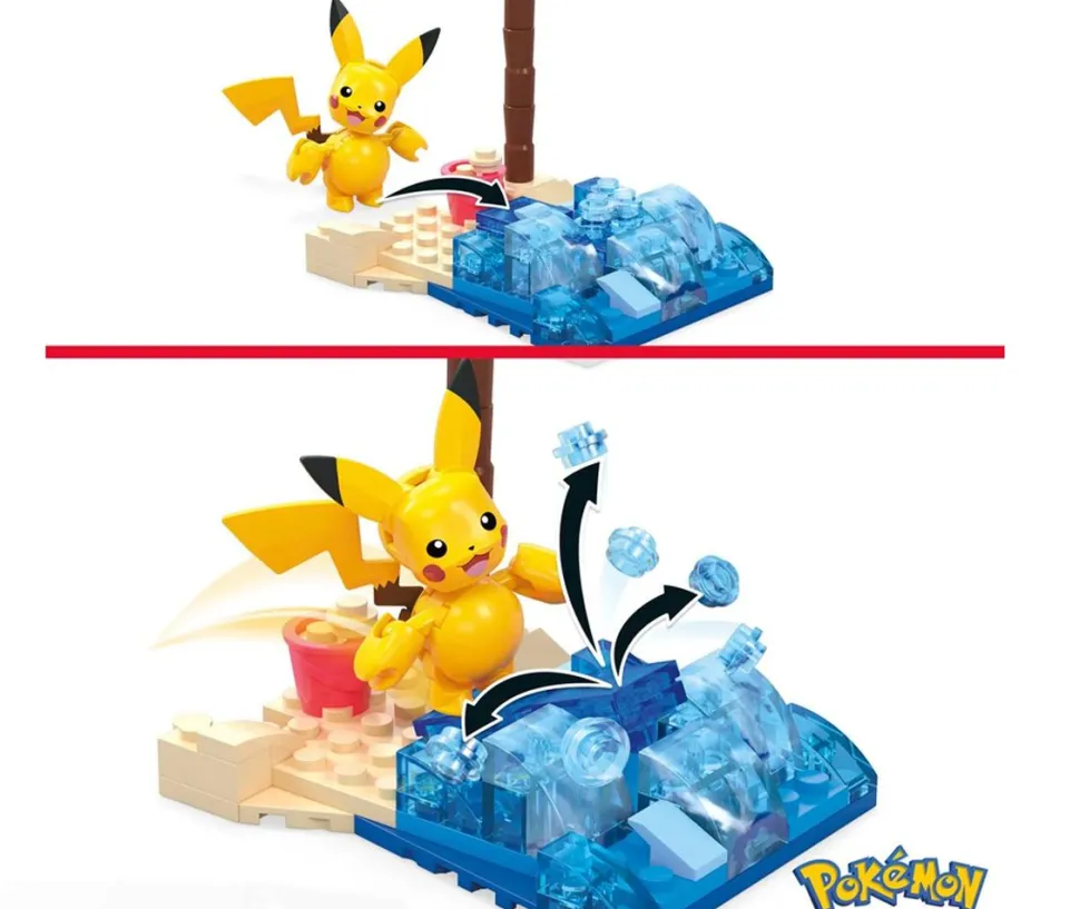 Pokemon - Pikachu's Beach Splash Adventure Builder Mega Construx Construction Set (79 Pieces)
