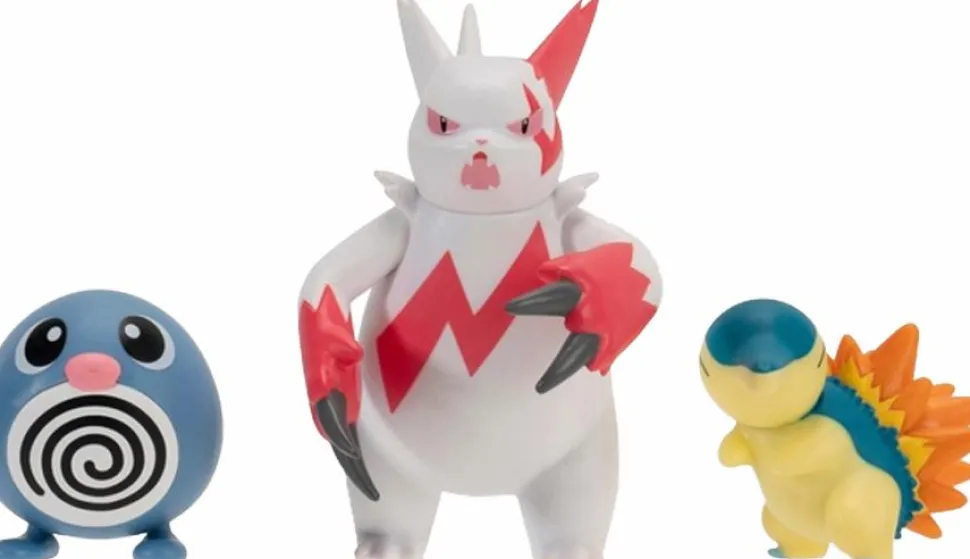 Pokemon - Poliwag + Zangoose + Cyndaquil Battle Figure Set