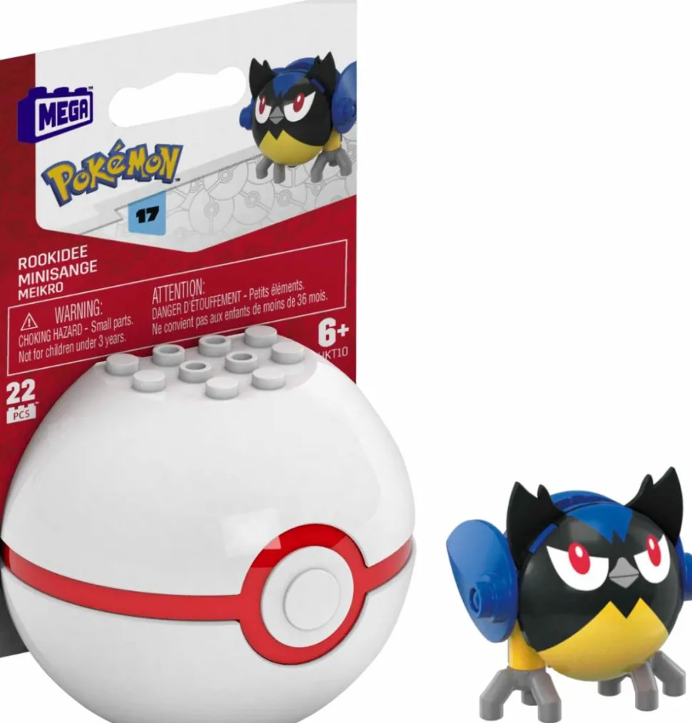 Pokemon - Rookidee Pokeball Mega Construx Construction Set Mini Figure (22 Pieces)