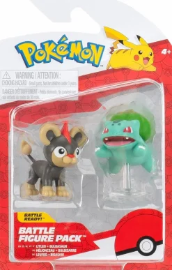 Pokemon Litleo + Bulbasaur Battle Figure 2-Pack