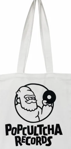 Popcultcha Records - Logo Cream Canvas Tote Bag