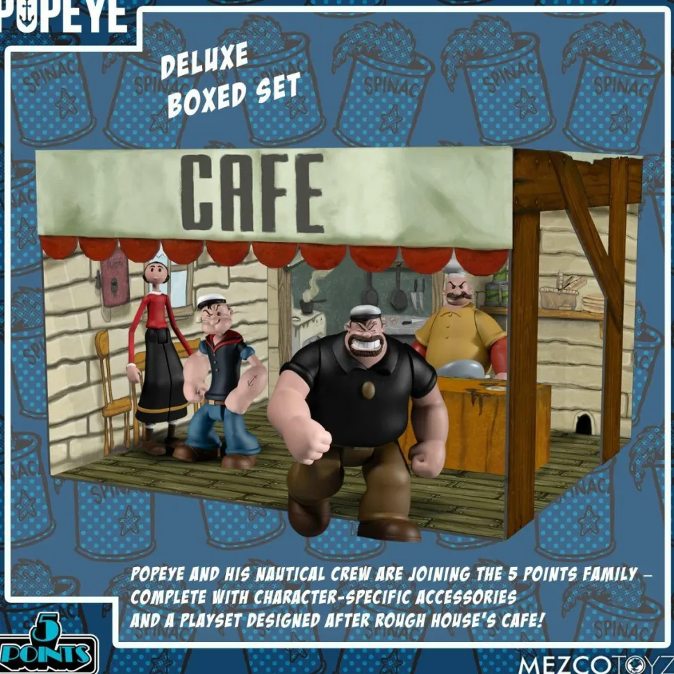 Popeye - Popeye Deluxe 5-Points 3.75” Action Figure 4-Pack