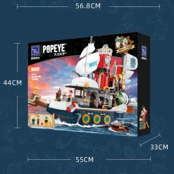 Popeye - Treasure Hunt Steamship Building Block Construction Set (1845 Pieces)