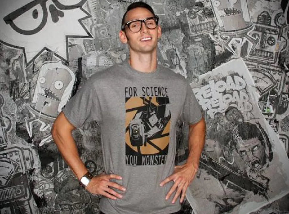 Portal 2 - For Science Grey Male T-Shrt