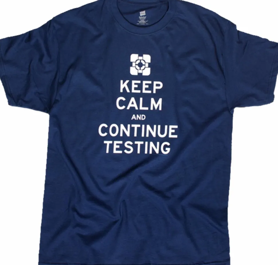 Portal - Portal 2 - Keep Calm Continue, Testing Premium Slim Male T-Shirt