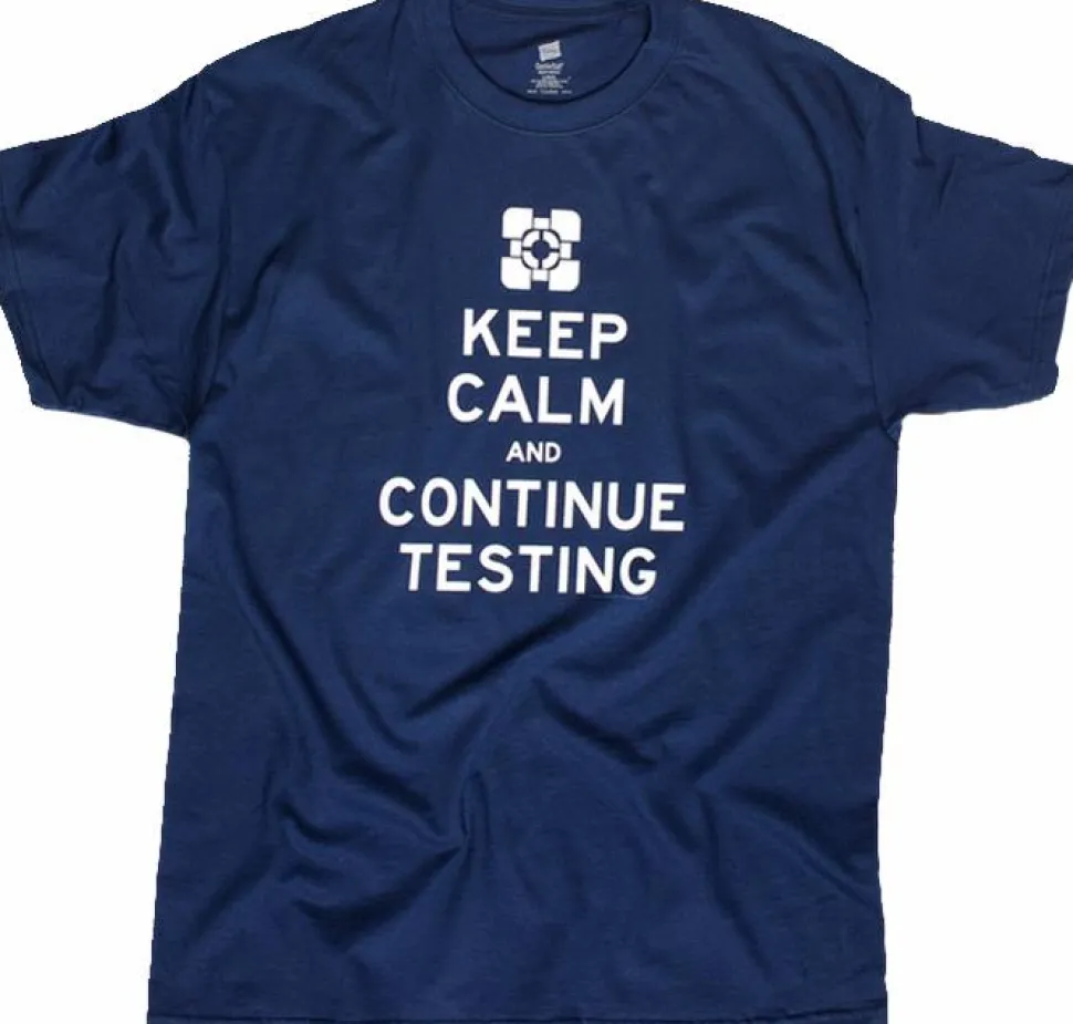 Portal - Portal 2 - Keep Calm Continue, Testing Premium Slim Male T-Shirt