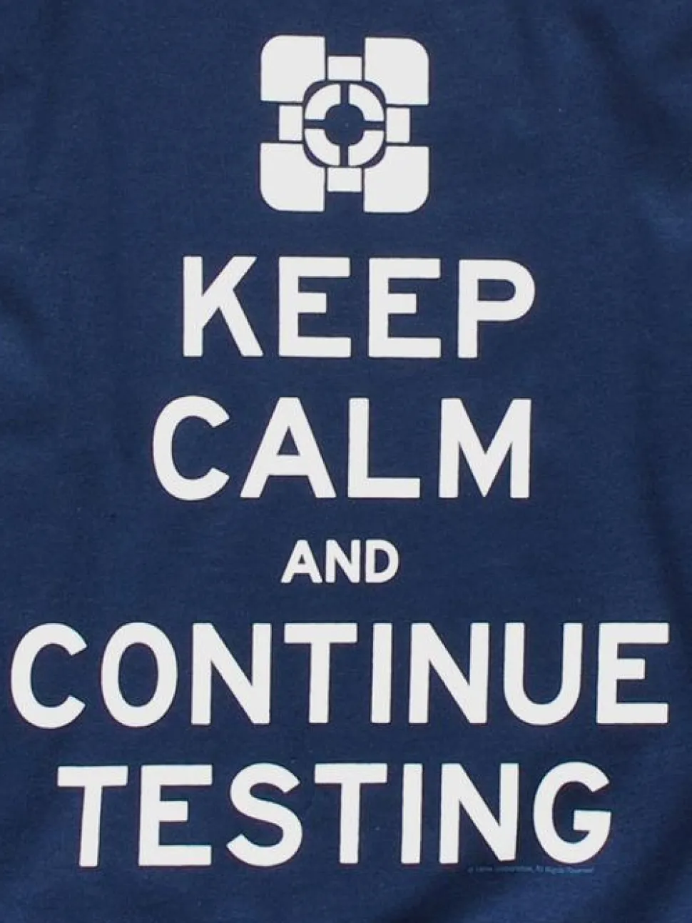 Portal - Portal 2 - Keep Calm and Continue Testing Navy Male T-Shirt