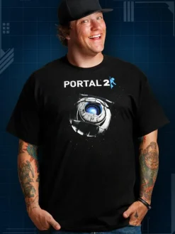 Portal - Portal 2 - Wheatley In Space Black Male T-Shirt