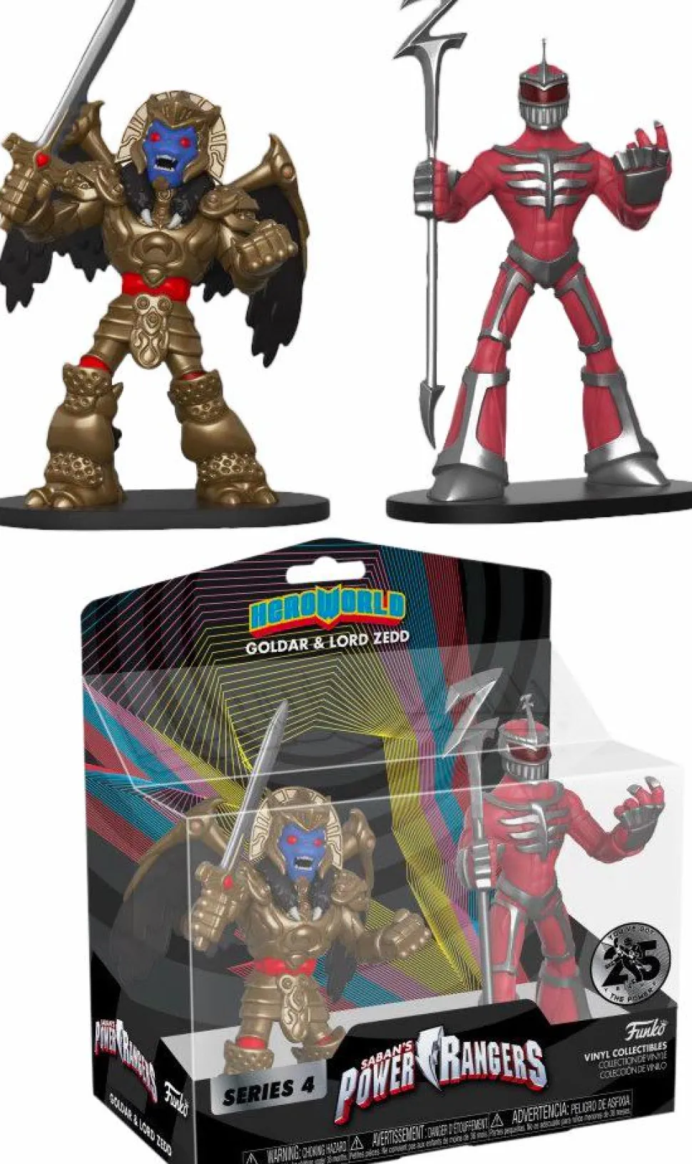 Power Rangers - HeroWorld Goldar & Lord Zedd 4” Vinyl Figure 2-Pack