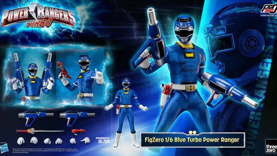 Power Rangers Turbo - Blue Turbo FigZero 1/6th Scale Action Figure