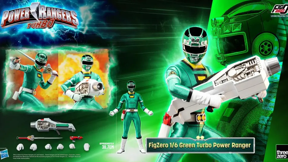 Power Rangers Turbo - Green Turbo FigZero 1/6th Scale Action Figure