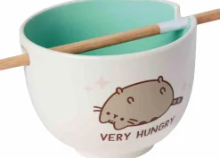 Pusheen - Very Hungry Ceramic Ramen Bowl with Chopsticks