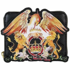Queen - Crest Logo 4" Faux Leather Zip-Around Wallet
