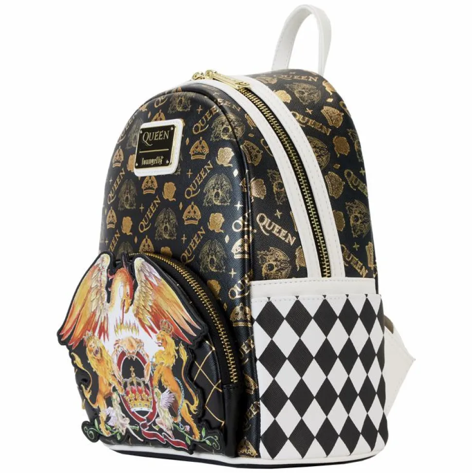 Queen - Crest Logo 10" Faux Leather Mini Backpack