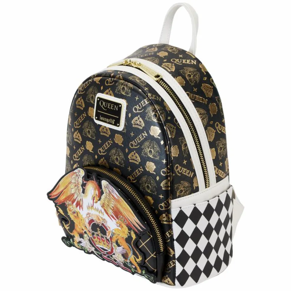 Queen - Crest Logo 10" Faux Leather Mini Backpack