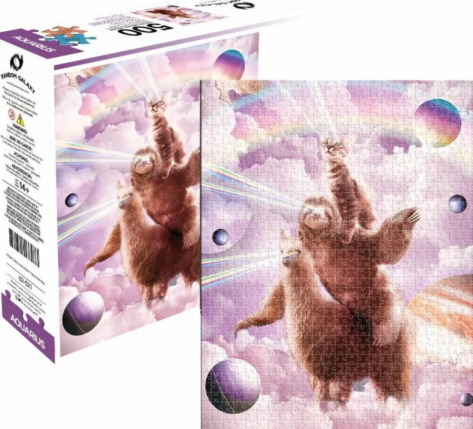 Random Galaxy - Laser Eyes Sloth & Llama 500 Piece Jigsaw Puzzle