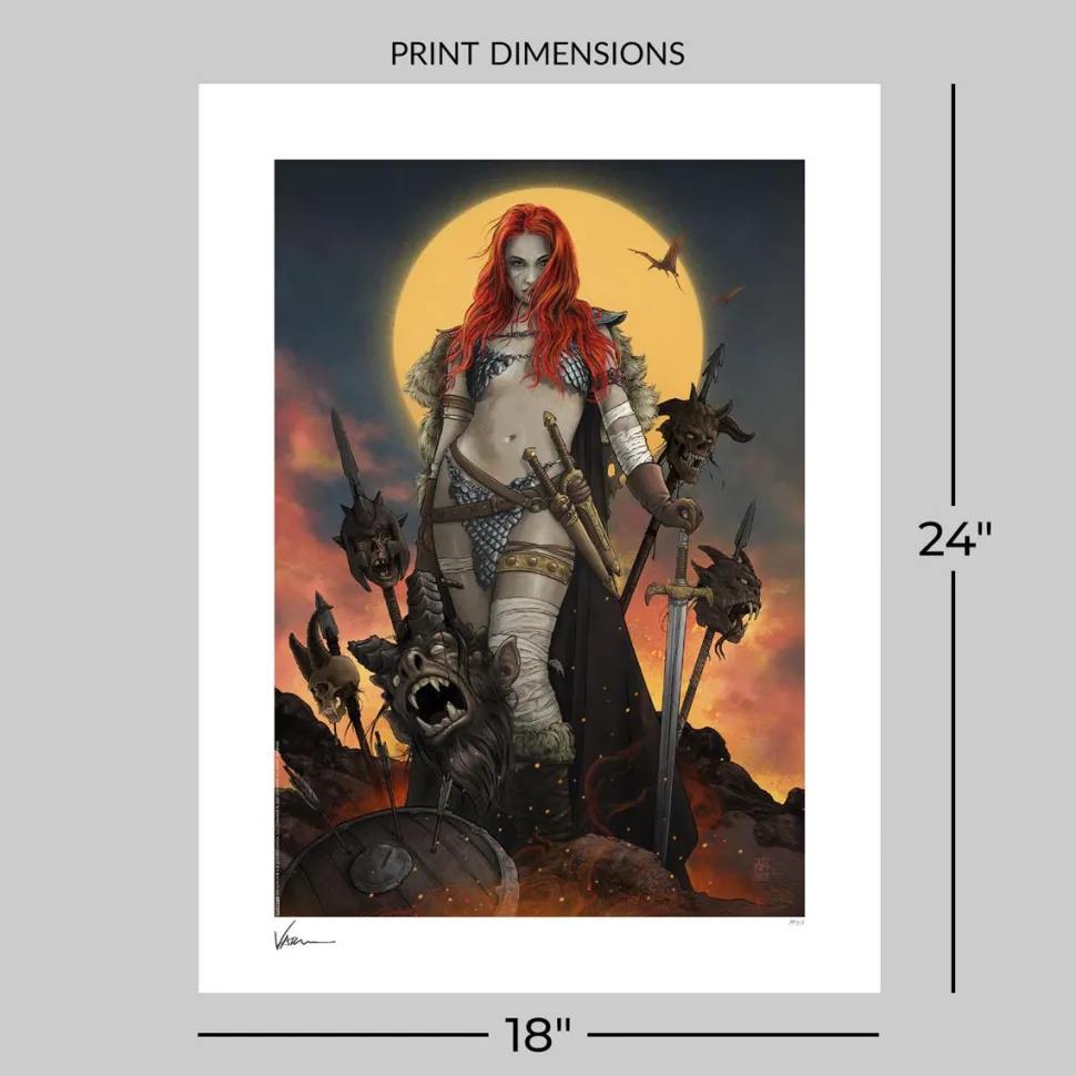 Red Sonja - A Savage Sword Fine Art Print by Vance Kelly