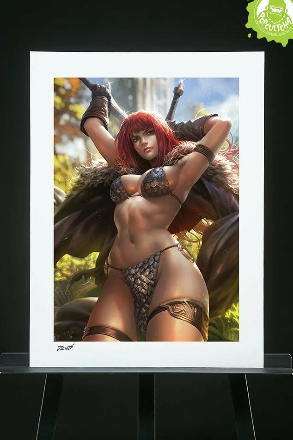 Red Sonja - Red Sonja Fine Art Print by Derrick Chew