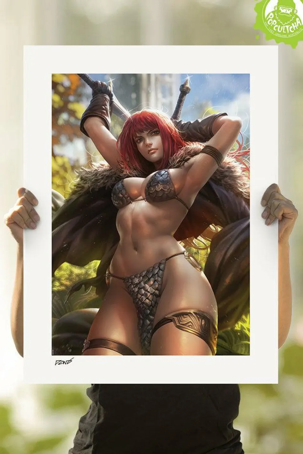 Red Sonja - Red Sonja Fine Art Print by Derrick Chew