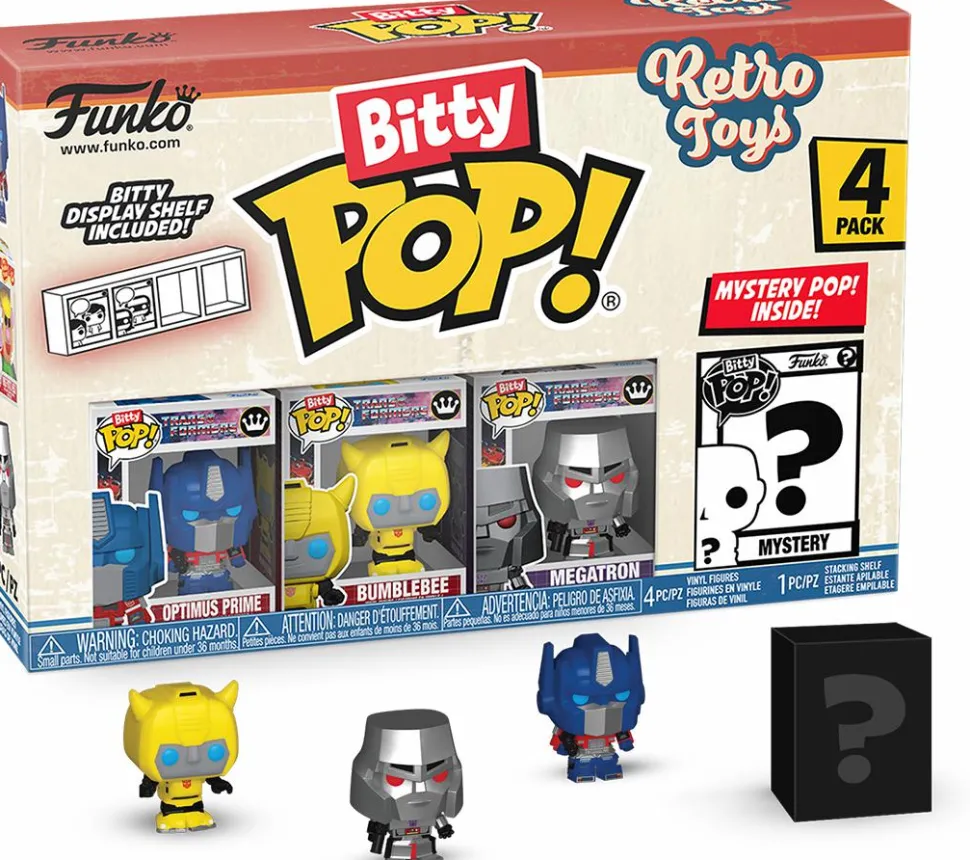 Retro Toys - Optimus Prime, Bumblebee, Megatron & Mystery Bitty Pop! Vinyl Figure 4-Pack