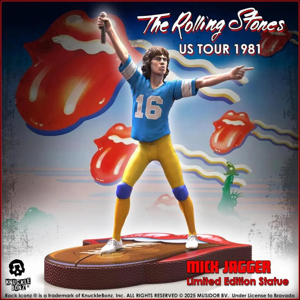 Rolling Stones - Mick Jagger US Tour '81 (Blue Jersey) 8.5" Statue
