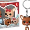 Rudolph the Red-Nosed Reindeer - Rudolph & Clarice Pocket Pop! Keychain 2-Pack
