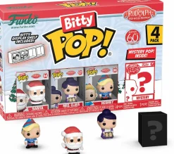 Rudolph the Red-Nosed Reindeer (1964) - Santa, Mrs. Claus, Hermey & Mystery 60th Anniversary Bitty Pop! Vinyl Figure 4-Pack