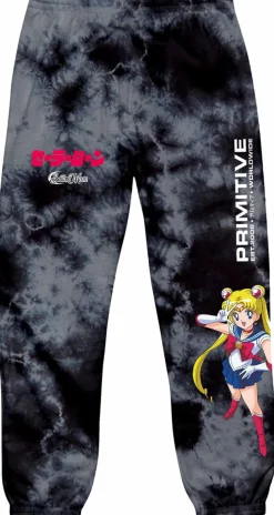 Sailor Moon - Sailor Moon x Primitive Washed Black Sweatpants / Track Pants
