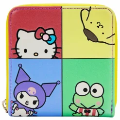 Sanrio - Hello Kitty and Friends Color Block 4” Faux Leather Zip-Around Wallet