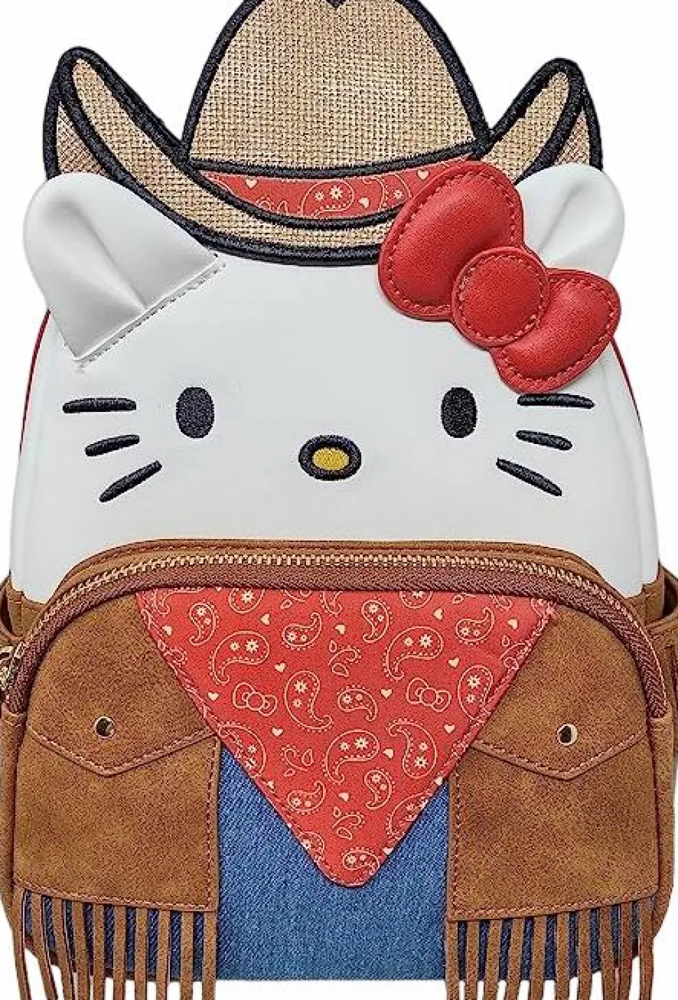 Sanrio - Hello Kitty Western Cosplay 10" Faux Leather Mini Backpack
