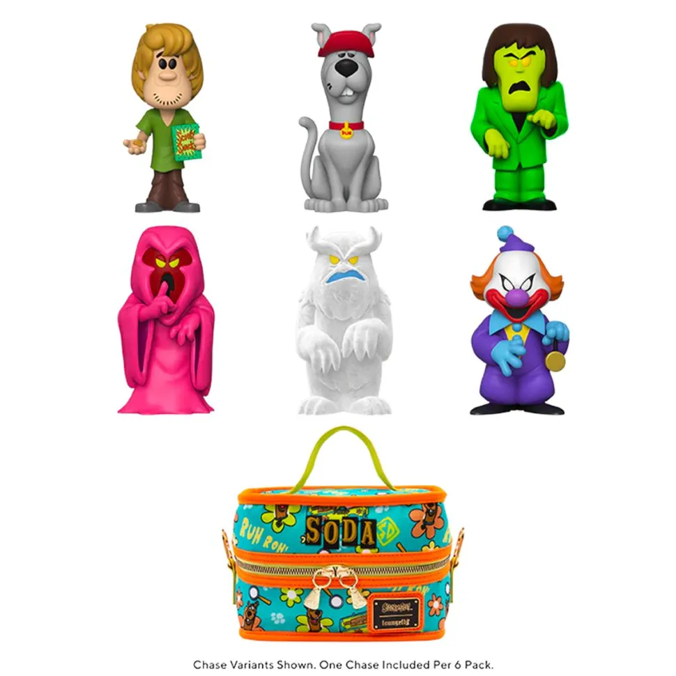 Scooby-Doo - Scooby-Doo, Shaggy, The Creeper, Phantom Shadow, Ghost Clown & Snow Ghost Vinyl SODA Figure in Collector Can 6-Pack with Cooler Bag & Phantom Shadow Glow Pop! (Funko / Popcultcha Exclusive)