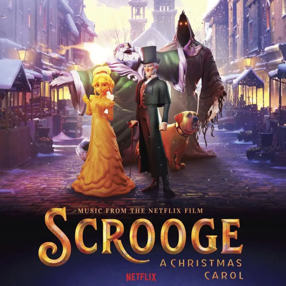 Scrooge: A Christmas Carol (2022) - Music from the Netflix Film LP Vinyl Record (Blue & Black Smoke Coloured Vinyl)