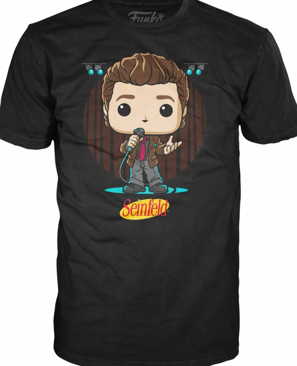 Seinfeld - Jerry Live from NY Pop! Tees Unisex Black T-Shirt