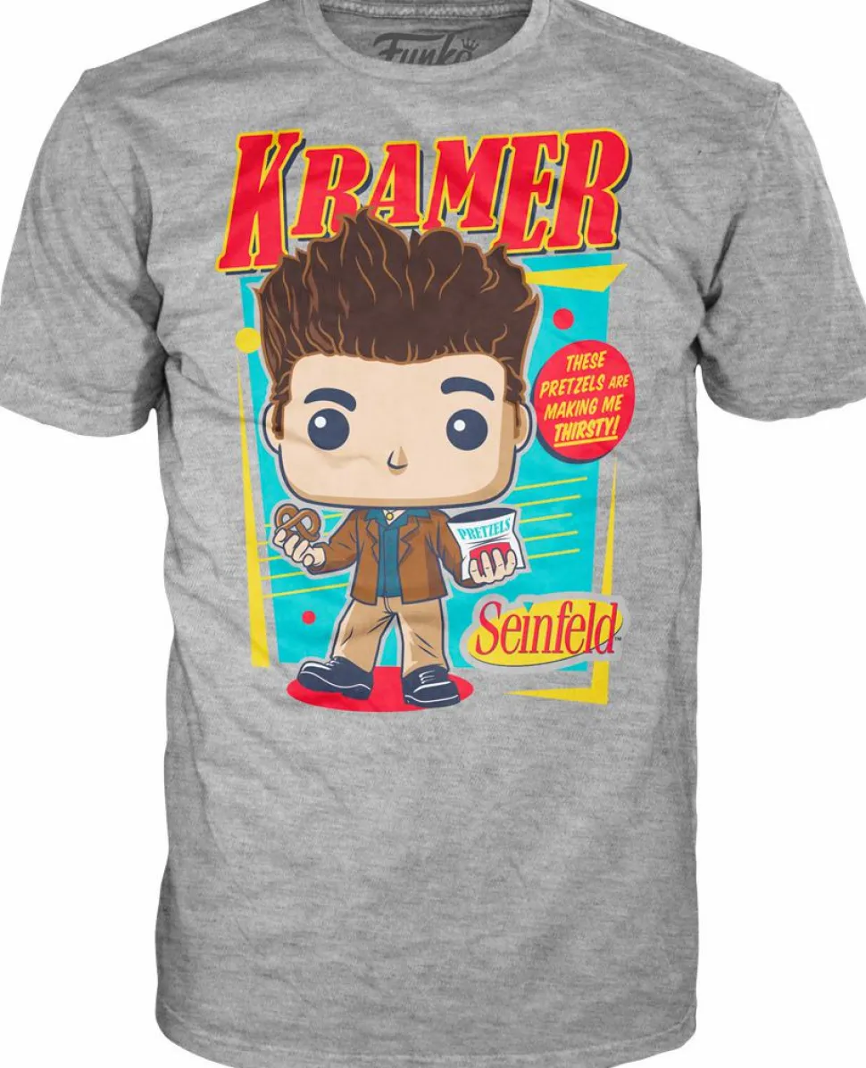 Seinfeld - Kramer These Pretzels Are Making Me Thirsty Pop! Tees Unisex Grey T-Shirt