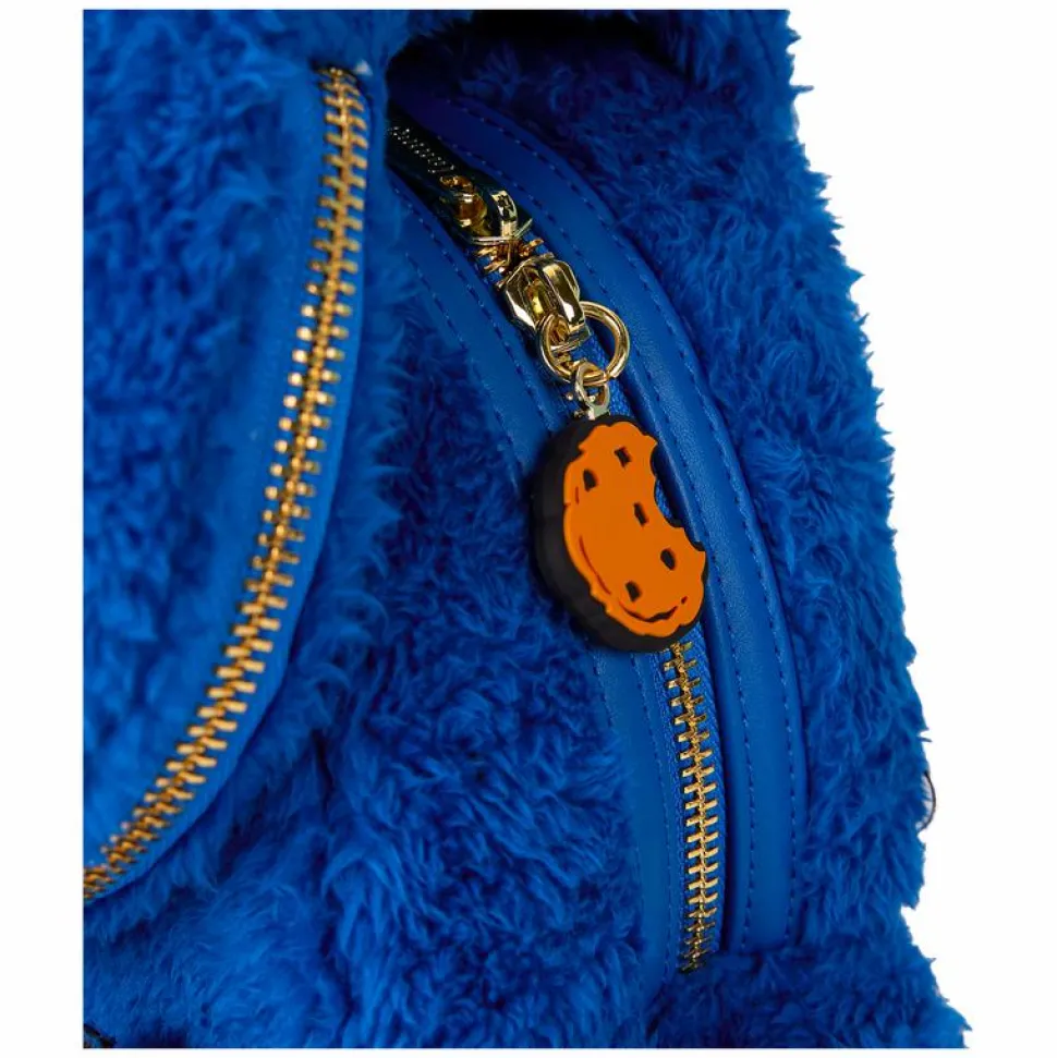 Sesame Street - Cookie Monster Plush 10" Faux Leather Mini Backpack with Coin Purse
