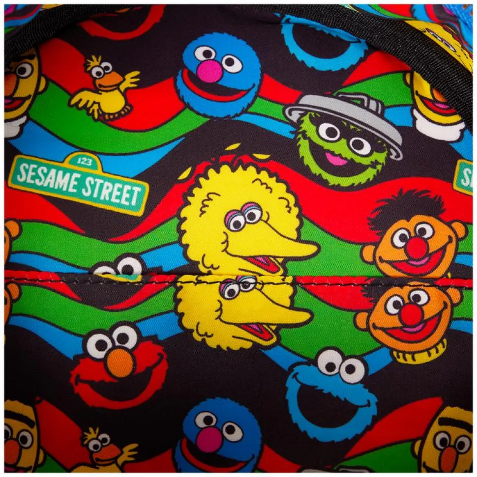Sesame Street - Cookie Monster Plush 10" Faux Leather Mini Backpack with Coin Purse