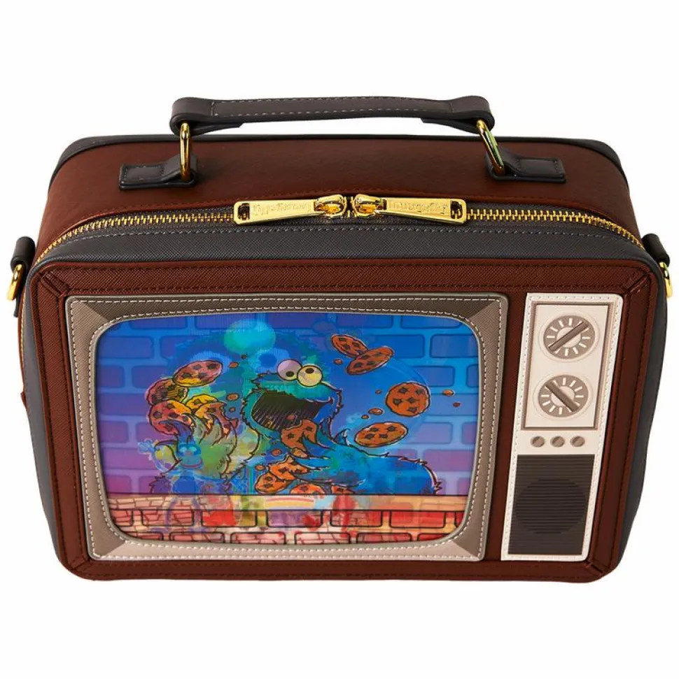 Sesame Street - Retro TV Triple Lenticular 8" Faux Leather Crossbody Bag