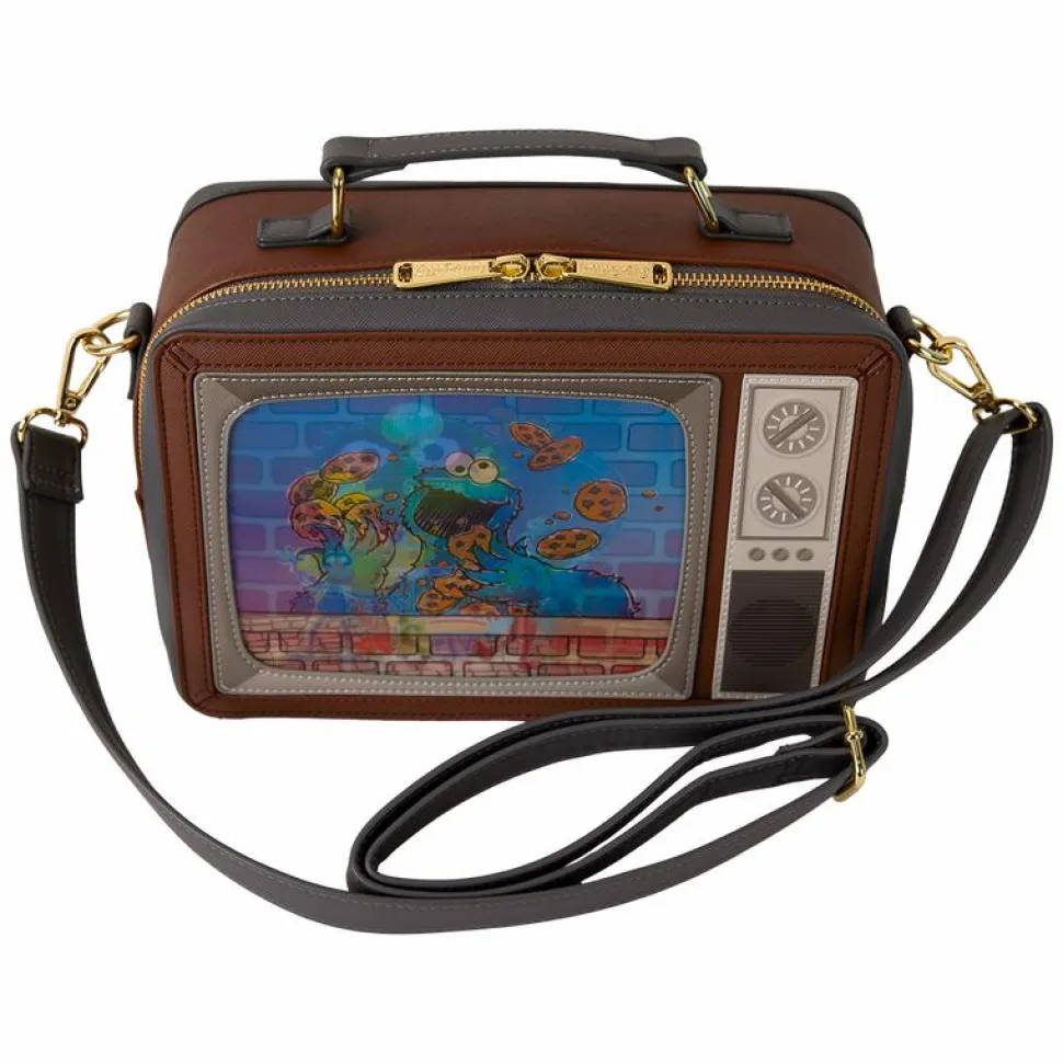 Sesame Street - Retro TV Triple Lenticular 8" Faux Leather Crossbody Bag