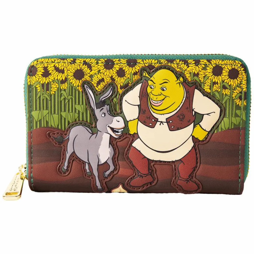 Shrek - Shrek & Donkey Sunflower Field 4" Faux Leather Zip-Around Wallet