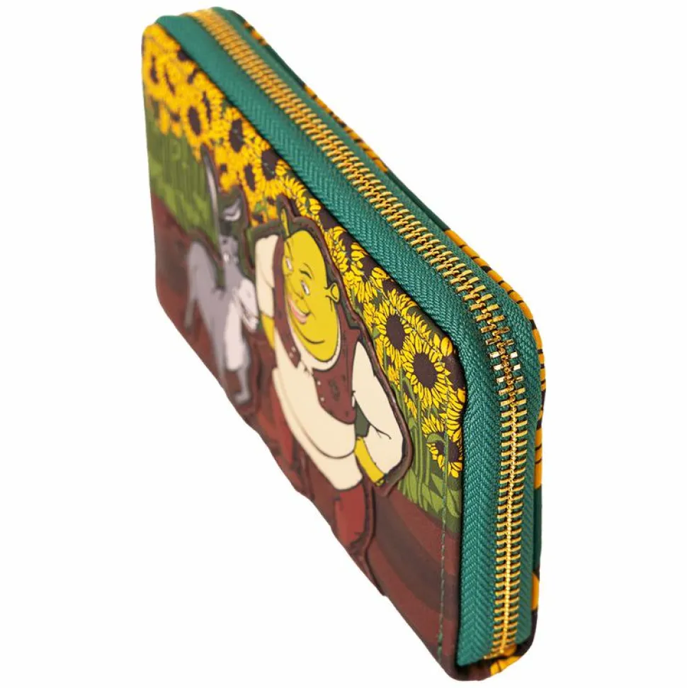 Shrek - Shrek & Donkey Sunflower Field 4" Faux Leather Zip-Around Wallet