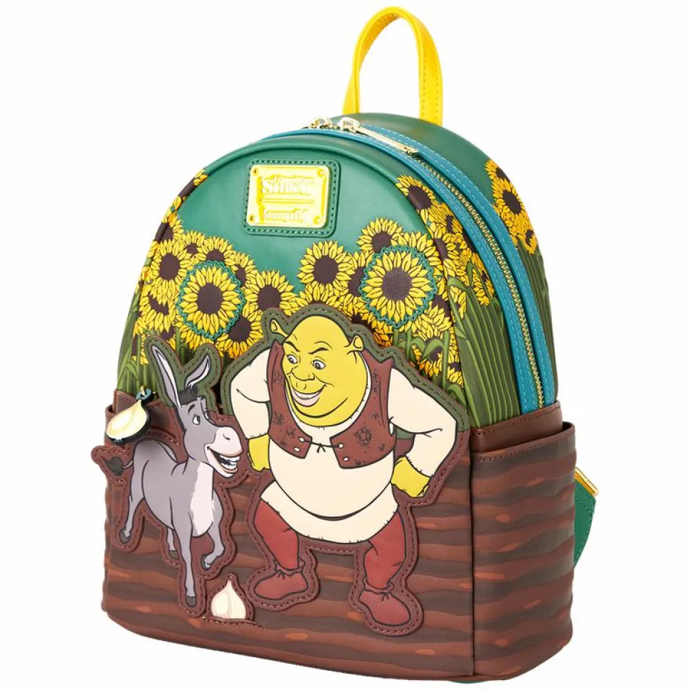 Shrek - Shrek & Donkey Sunflower Field 10" Faux Leather Mini Backpack