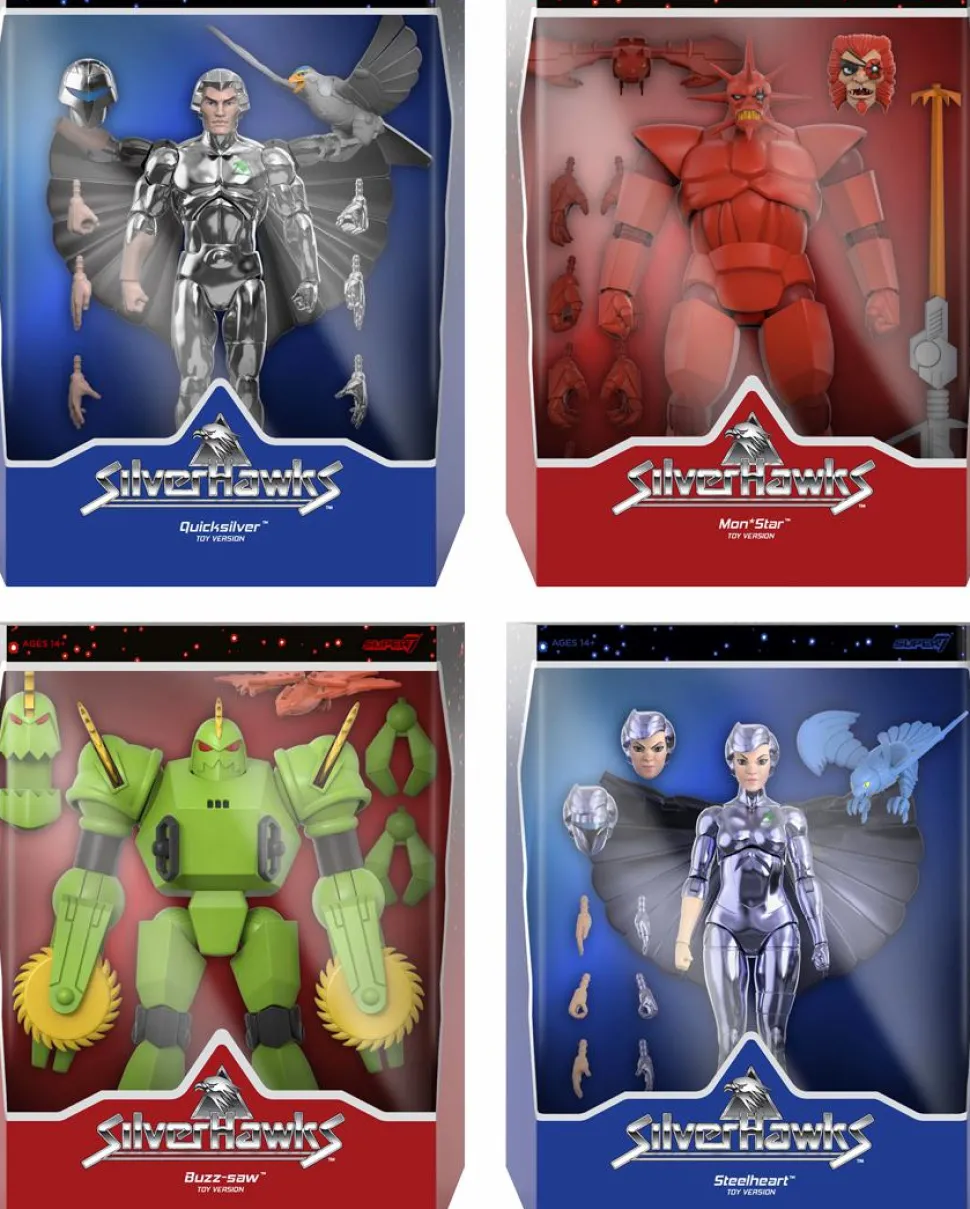SilverHawks - Wave 4 Ultimates! 7" Scale Action Figure Bundle (Set of 4)