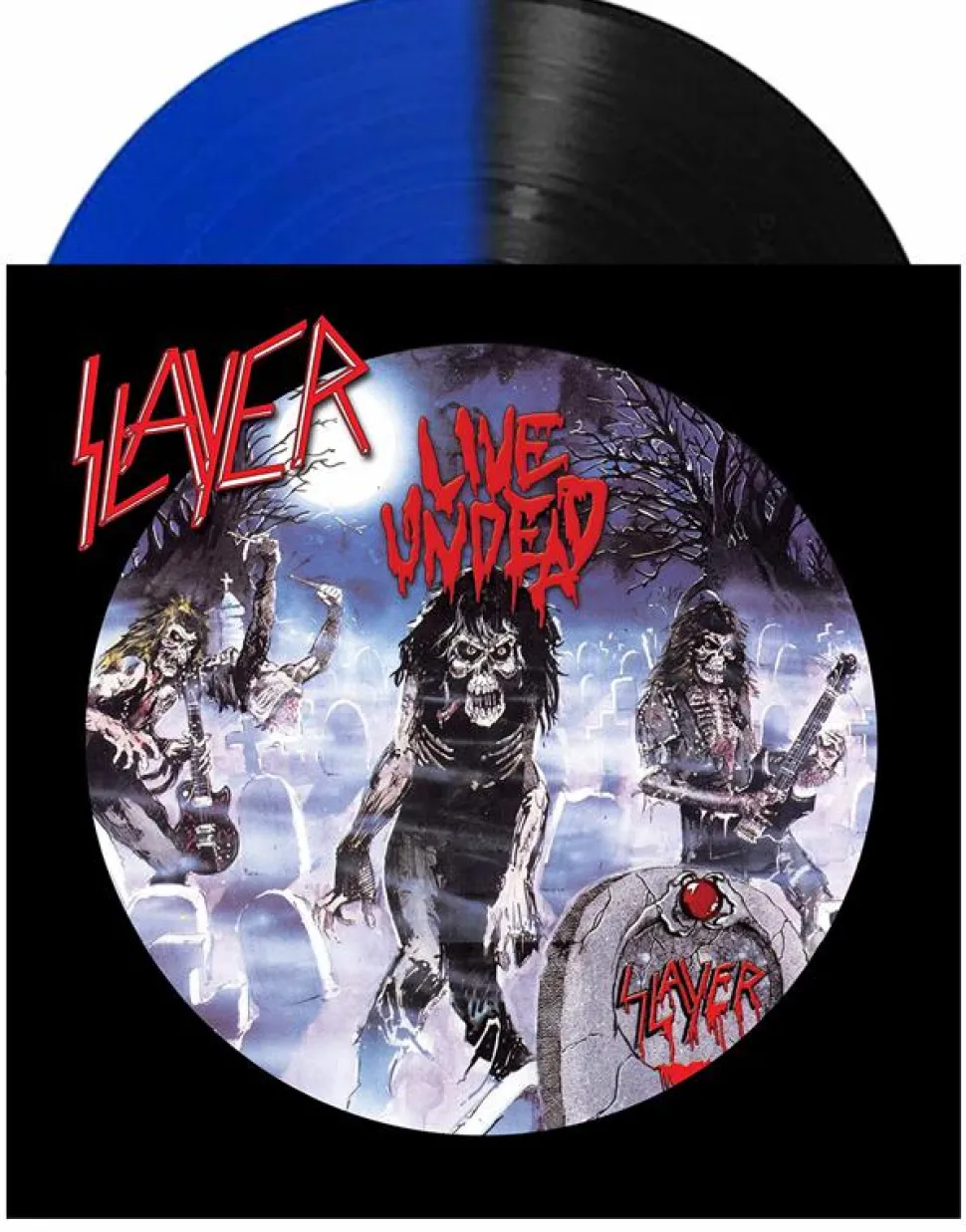 Slayer - Live Undead EP Vinyl Record (Blue/Black Coloured Split Vinyl)